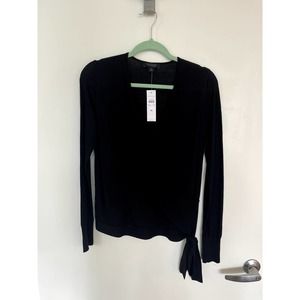 Ann Taylor Merino Wool Size M Black Cardigan Wrap NWT